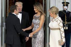 For comparison, there is almost the same age difference between president donald trump, 70, and his wife melania, 47, as there is between macron, 39, and trogneux, 64. France S Cultural Clout Resonates During Macrons Us Trip