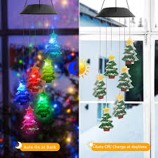 Coerni Christmas Garden Decoration Solar Christmas Wind Chime Pendant Walmart Com