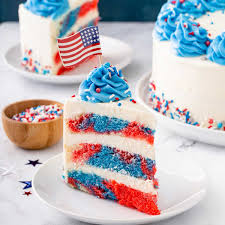 Red White And Blue Marble Layered Cake Lemon Blossoms