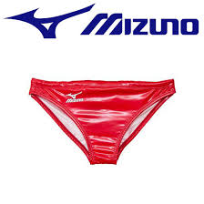 85rq96 Mizuno Rubberized Waterpolo Swim Briefs In Red