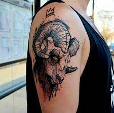 It probably has to do with aries' planetary symbol which is the ram; 50 Best Aries Tattoos Designs And Ideas With Meanings