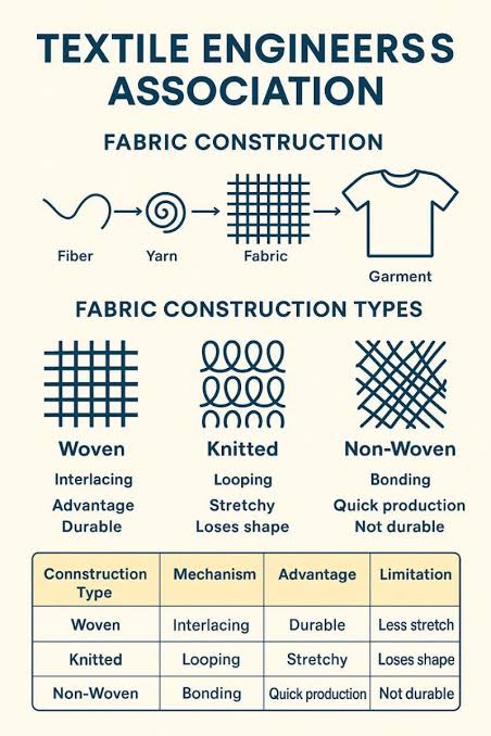 Understanding Fabric Construction: Types, Importance, and Factors | Textile Engineers Association - TEA posted on the topic | LinkedIn