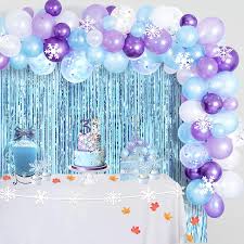 2m long snowflake snow window border cling sticker vintage christmas decorations $6.99 gbp. Amazon Com Chrorine Girl Frozen 2 Birthday Party Decorations Supplies Blue Purple Birthday Decorations Snowflake Decorations 109 Pcs Balloons 2 Pcs Blue Foil Curtains Maple Leaves Snowflakes Toys Games