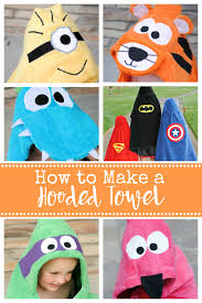 Then lay out your large bath towel on the floor and center one of the cut pieces of hand towel on top of the towel. How To Make A Hooded Towel For Toddlers And Kids