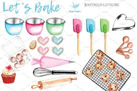 Baking 21 Watercolor Illustrations Watercolor Illustration Watercolor Illustration