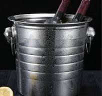 Hiroekza Insulated Ice Bucket Stainless Steel Drink Cooler Beverage Bucket for Wine Beer Chill Family Gathering Parties Cocktail Bar 100oz Silver