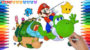 Super mario bros galaxy 2 picture to print. How To Draw Super Mario Galaxy2 207 Drawing Coloring Pages Videos For Kids Youtube