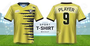 Download Soccer Jersey And Sportswear T Shirt Mockup Template Realistic Graphic Design Front And Back View For Football Kit Uniforms Easy Possibility To Apply Your Artwork Text Image Royalty Free Cliparts Vectors And Stock
