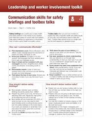 Over 250 toolbox talks in free downloads. Communication Skills For Safety Briefings And Toolbox Talks Hse