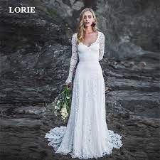 Wearing a classic sheath lace wedding dress means you can accessorize to make the look your own. Lorie Wedding Dress 2019 Open Back Scoop Neckline Long Sleeve Wedding Dress Lace Sleeves Low Back Wedding Dresses Wedding Dresses Aliexpress