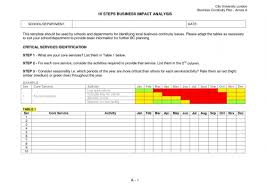 Business Impact Analysis Template Business Impact Business Continuity Business Continuity Planning