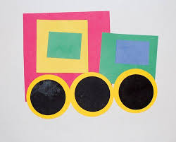 Precut Shapes Assembled For Train Transportation Crafts Preschool Transportation Crafts Transportation Preschool
