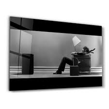 Blown Away Guy | Glass Wall Art