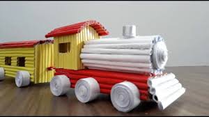 How To Make A Paper Train Very Easy Paper Train Train Crafts Toy Trains For Kids
