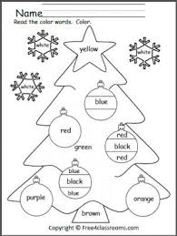 Here you will find a wide range of free printable christmas math challenges and worksheets that will enrich your child's math. Color Words Christmas Worksheet Christmas Worksheets Christmas Kindergarten Christmas School