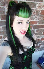 Black And Green Psychobilly Hair Green Hair Goth Hair