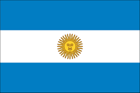 The national flag of argentina consists of three equal horizontal bands of light blue (top), white (centre) and light blue (bottom) the emblem featured on the white band is a yellow sun with a human face. Argentina Flag