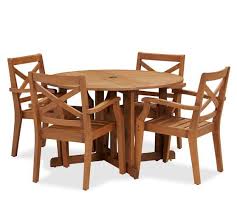 Hampstead Teak Round Drop Leaf Dining Table Chair Set Honey Outdoor Teak Dining Table Dining Table Chairs Outdoor Dining Furniture