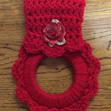 See more 10 free crochet pattern link lists here. Red Hanging Dish Towel Holder Towel Ring Cleaning Supplies Handmade Products I2iconsultants Com