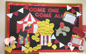 Transform your area into the greatest show on earth and have fun learning under the big top. Circus Themed Bulletin Board Circus Theme Classroom Classroom Themes School Themes