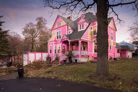 The Pink Castle 27 Miles From Super Bowl 2018 Castles For Rent In Hudson Wisconsin United States Pink Castle Pink Trees Castle