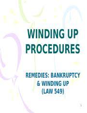 On 23 march 2006, when the petition was fixed for hearing, that affidavit in opposition had not been filed. Winding Up Procedure Pptx Winding Up Procedures Remedies Bankruptcy Winding Up Law 549 1 Table Of Content 1 Voluntary Winding Up 2 Compulsory Winding Course Hero