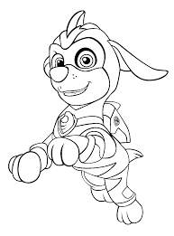 Paw patrol marshall with water cannon coloring page from paw patrol category. Mighty Pups Coloring Pages Coloring Home