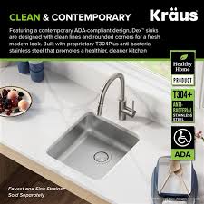 Elkay ada compliant sink kitchen requirements handicap cabinets. Kraus Undermount Antibacterial Single Bowl Ada Sink Stainless Steel 17 In Lowe S Canada