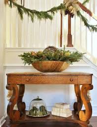 Large Wooden Bowl With Fir Branches And Lights Is Enough To Set Up A Mood Christmas Entryway Christmas Home Christmas Stairs