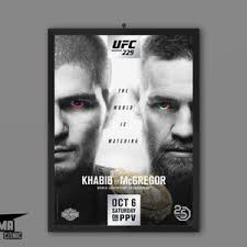 UFC 229 Theworld is Watching Khabib Vs Mc Gregor Title Fight Poster World  Lightweight Championship Official MMA Fan Gift Canvas Print Wall