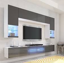 Ebay Angebot Wohnwand Milano Grau Hochglanz Led Beleuchtung Edge Galaxy Mirage Orion Projectihr Quickbera Wall Tv Unit Design Tv Wall Decor Living Room Tv Unit