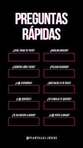 Preguntas Rapidas Plantilla Para Historias De Instagram Juego Template In 2020 Instagram