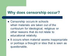 Censorship in Schools today Kate Trefzger Alisha Burger.