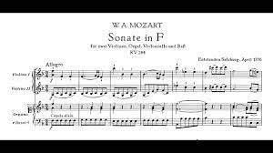 W. A. Mozart - CHURCH SONATA NO. 10 in F major, K.244 (With Score/Sheet  Music) - YouTube