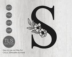 Download Floral Letter S Svg Flower S Font Svg Floral Letters Svg Etsy Floral Letters Lettering Svg