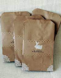 More ideas from diana kraft. 24 Kraft Bags With Lace Corners Easter Bags Kraft Bag Crafts