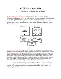 Bagian ini akan menerangkan tentang dummy load, vswr dan power meter. A Vswr Measuring Equipment And Techniques