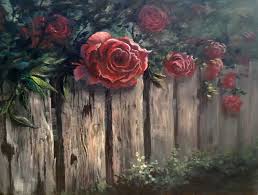 Paint With Kevin Roses Over The Fence Flower Art Painting Kevin Hill Paintings Flower Art