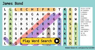 The best puzzles for adults are a satisfying group (or solo!) activity as you watch your hard work come together and reveal the final picture. James Bond Word Search