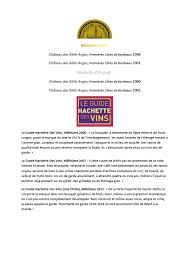 Our Wines Awards Chateau Des Mille Anges