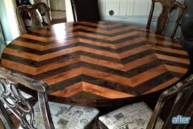 I Can Phil It Coming In The Air Tonight Better After Chevron Table Diy Staining Stained Table