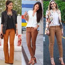 Calça Social Bege Feminina Combina Com Qual Cor De Camisa Calca Caramelo Calca Caramelo Moda Feminina Moda