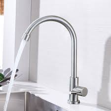 Er muss genauso wie der eben herausgenommene hahn durch die öffnung des waschbeckens durchgehen. Auralum 360 Drehbar Kaltwasser Wasserhahn Spultischarmatur Armatur Kuche Spule Nur Fur Kaltwasser Anschluss Edelstahl Xbs20s