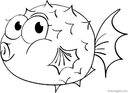 Ask your child to write a creative and interesting story to go with this coloring sheet. Cartoon Balloonfish Coloring Page Coloringall