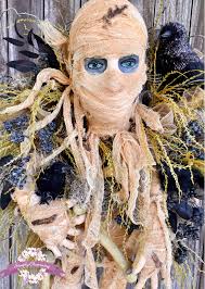 Halloween Mummy Wreath, Mummy Decoration, Front Door Wreath, Halloween Decor