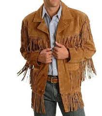 New Men Western Fringe Jackets Men Brown Fringe Jacket Men Cow Boy Suede Jacket Fringe Leather Jacket Western Jacket Men Suede
