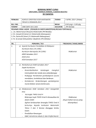 Ada pengetua/guru besar(pgb) yang tidak tekankan penyediaan minit curai. Contoh Minit Curai Doc