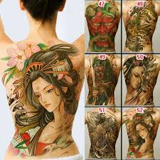 Ratings, based on 10 reviews. New 48 35cm Large Geisha Tattoos Men Women Waterproof Big Temporary Tattoo Stickers Full Back Body Art Fake Tattoo Dragon Skull Wish