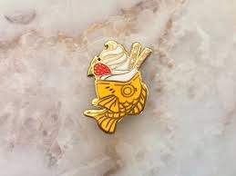 Vanille | | de lait Mochi Taiyaki Crème glacée au poisson Épingle en émail  dur - Etsy France