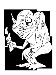 View and print full size. Goblin Coloring Page Purple Kitty Halloween Coloring Book Halloween Coloring Coloring Pages